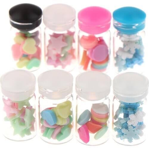 4Pcs/set 1:12 Dollhouse Miniatuer Furniture Toys Candy Glass Jar for Dolls Decor