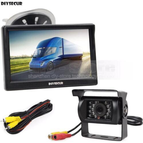 DIYSECUR 5 inch LCD Display Rear View Car Monitor with Waterproof Color Ccd Reverse Backup Car Truck Bus Camera
