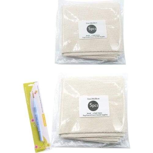 5pcs Monks Cloth Sewing Punch Needle DIY Embroidery Needlework Sewing Tool for Weaving Rug