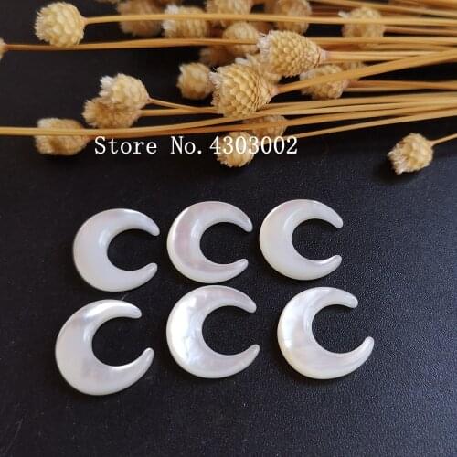 50pcs/lot 12x13mm Wholesale white Natural Moon Cabochon Mother of Pearl shell for DIY Jewelry Moon Pearl Shell For Earrings