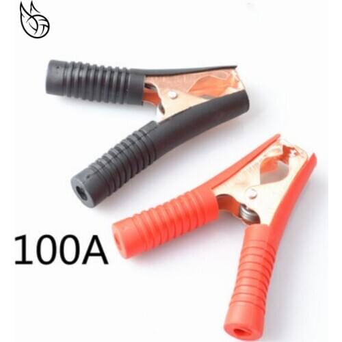 Promotion! Car Alligator Clips Battery Clamps Crocodile Clip 100A Red+Black