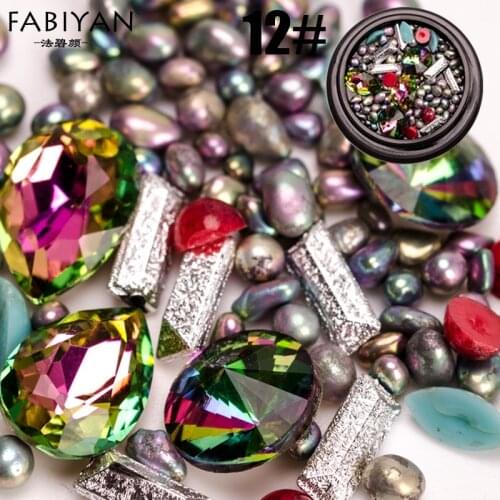 Nail Art Accessories Glitter Caviar Rhinestones Crystal Gems Pearl 3D Tips DIY Design Acrylic UV Gel Metal Decoration Manicure