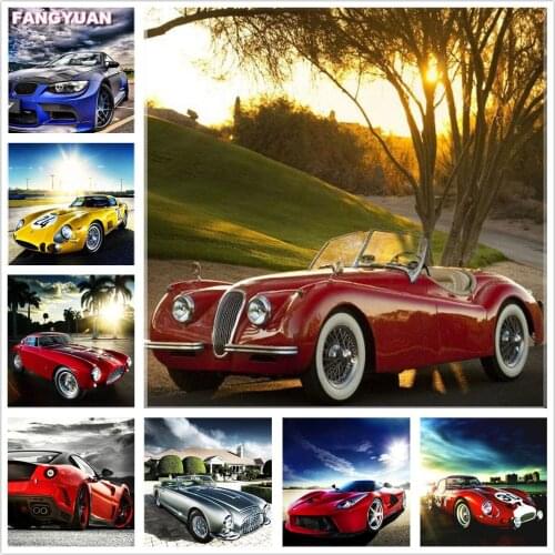 Full Drill 5D Diamond Painting Cross Stitch Kits Embroidery Diamond Mosaic Cars Picture of Rhinestones Handmade Home Decor Gift