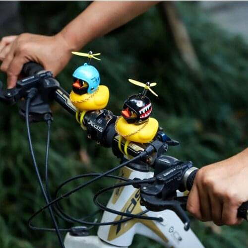 Car Duck Helmet Breaking Wind Little Yellow Duck Road Bike Riding Accessories with Switch Light Elastic rope Style