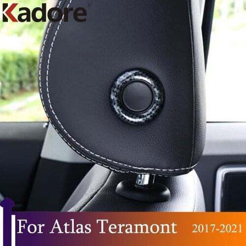 For Volkswagen Atlas Teramont 2017 2018 2019 Front Seat Headrest Switch Adjust Button Cover Trim Interior Car Sticker Styling