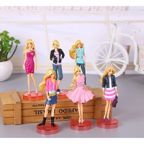 11.5cm 6pcs/Lot Princess Pvc Action Figure Model Toy Doll Cake Decoration Gifts