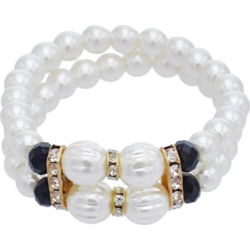 Elegant Simulated Pearl Beaded Bracelets for Women Bohemian Statement Jewelry Wedding Party Bracelet Best Friend Gift pulseras