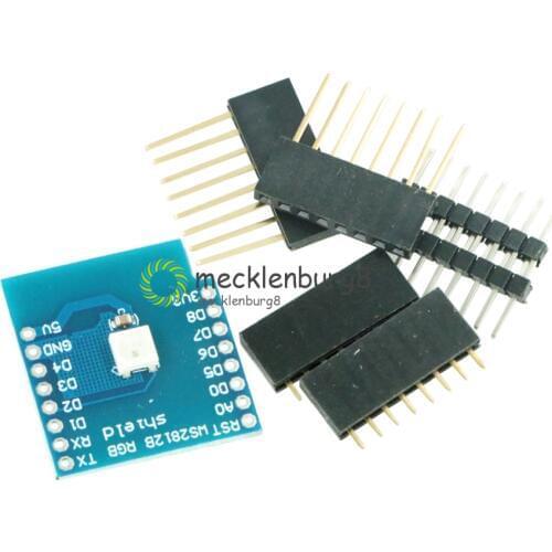 Esp8266 for WeMos D1 module WS2812B RGB shield for WeMos D1 mini ESP8266 board module with pins Esp8266