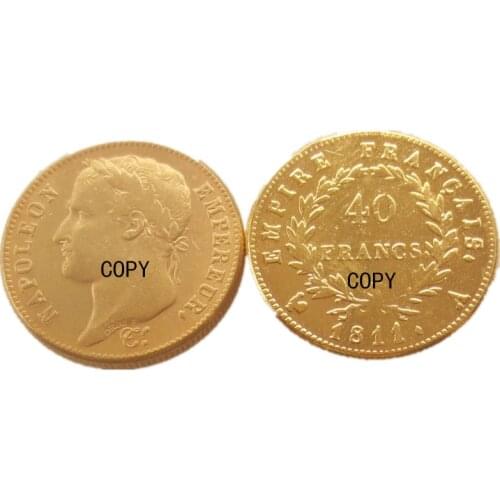 France 40 Francs 1809A 1811A 1812A Gold Plated Copy Decorate Coin