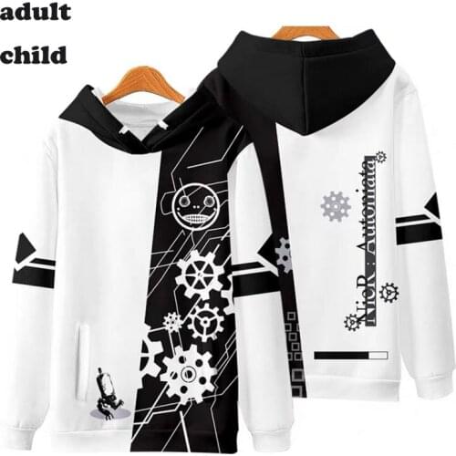 Game NieR:Automata 3D Printing Hoodies Men Women Casual Sweatshirt Long Sleeves Pollover Oversized hoodie Kids Clothes