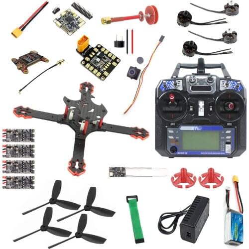 J205 205mm 3mm Arm Carbon Fiber Frame with 4 in1/Split ESC / 3S Battery w/ FRSKY / Flysky Receiver DIY Quadcopter FPV Drone Kit