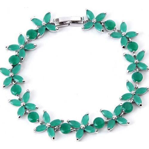 When the copper-plated gold bracelet Korean flower Zircon