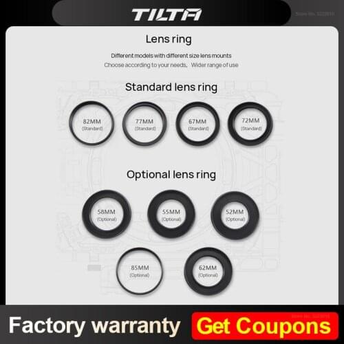 TILTA lens ring for MB-T15 Mini Dslr Matte box 55mm 58mm 77mm 67mm 82mm 58mm 55mm 52mm 85mm 62mm TILTAING