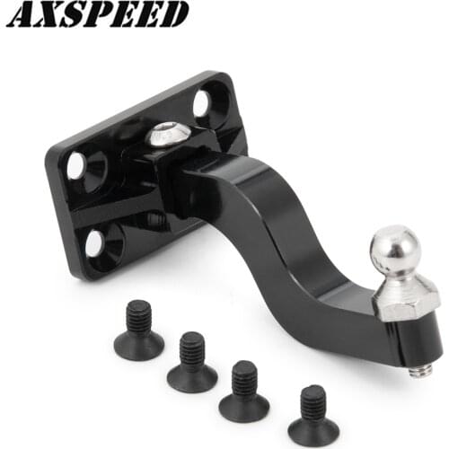 AXSPEED Metal CNC Tow Trailer Hitch For 1/10 Axial SCX10 RC Crawler Black