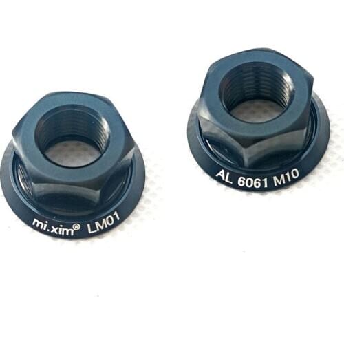 Aluminum Alloy Metric Coarse Thread Cover Nut Bike Cap Nut M10*1.5 Bicycle Hub Nut Bike Screw Bolt Bike Parts
