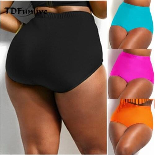 Plus Size bottom XL-4XL Women Vintage Bikini Panties High Waist Swimwear Bottom Bandage Female Swimsuit Briefs Beachwear Bathing