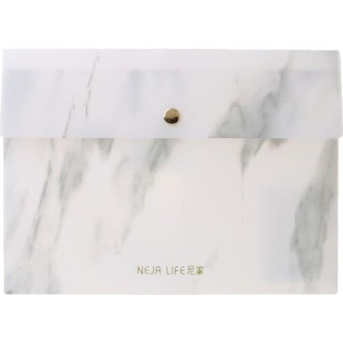 A4/A5/B5 Portable Marble Pattern PP File Folder Document Examination Paper Bag for Office School Students Supplies M5TE