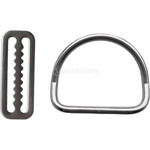 Marine 316 Stainless Steel Underwater Scuba Diving Diver Snorkeling Weight Belt Keeper with D Ring Gear Accessories