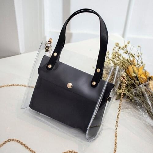 Transparent PVC Handbags Fashion Mini Womens Shoulder Bag 2021 New PU Leather Buckle Crossbody Bags for Women Mobile Phone Bag