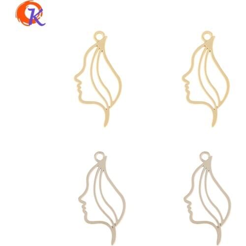 Cordial Design 100Pcs 15*32MM Jewelry Accessories/Earrings Connectors/Face Shape/DIY Making/Charms/Hand Made/Earring Findings