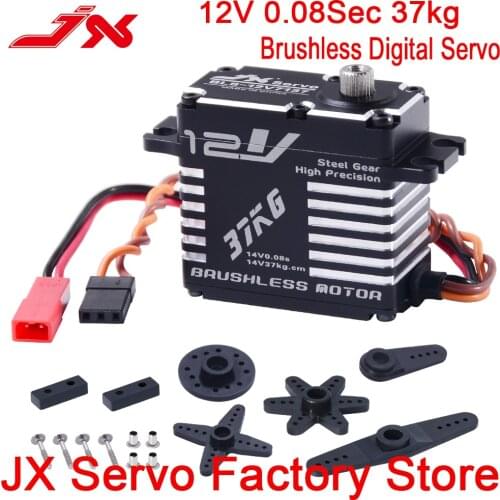 JX Servo BLS-12V7137 12V 37kg Metal Gear Full CNC Standard Digital Brushless Motor Servo for 1/8 1/10 Scale RC Car Robot Parts