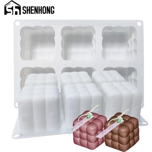 SHENHONG Sofa Modeling Silicone Cake Mould 6 Cavity Soap Aroma Candle Mold Mousse Bakeware Pastry Baking Tools Home Decoration