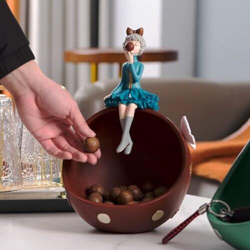 Nordic Bubble Girl Storage Box Resin Accessories Hotel Club Cafe Bar Furnishing Crafts Home Livingroom Desktop Figurines Decor