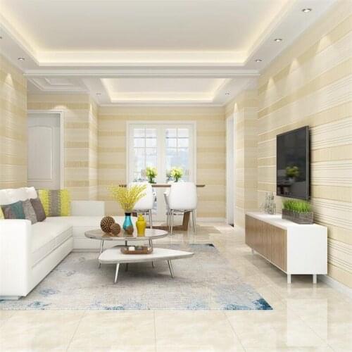 Beibehang Modern minimalist striped deerskin non-woven wallpaper Nordic living room dining room sofa background wall paper 3d