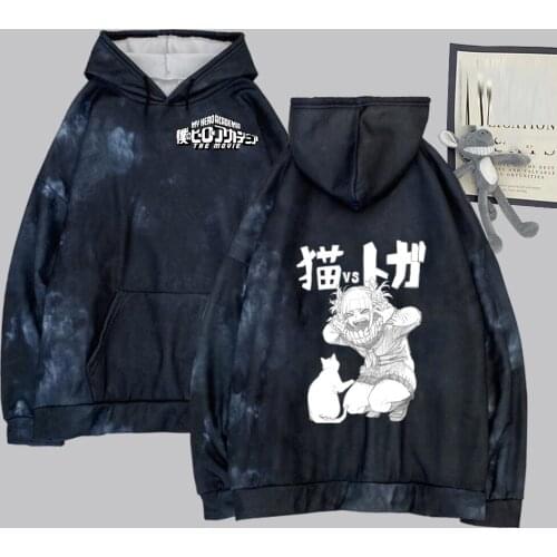 Cross My Body Himiko Toga Sweatshirt Hoodie Fashion Women Men Sweater My Hero Academia Top Loog Sleeve Tie Dye Sweatshirt Top