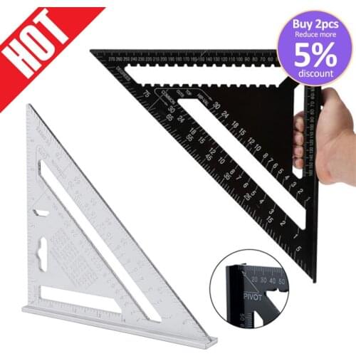 7/12inch Aluminum Alloy Triangle Angle Ruler Squares for Woodworking Speed Square Angle Protractor Measuring Tools Rulers