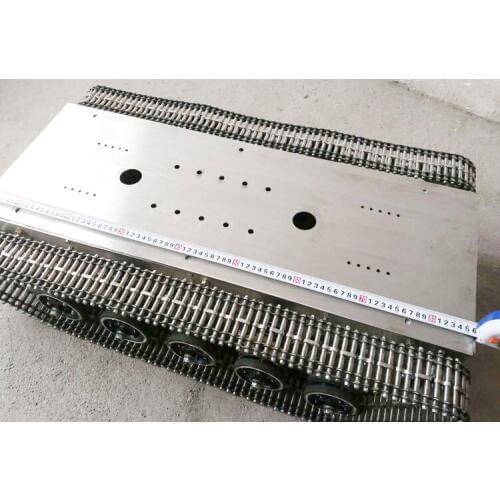 All metal stainless steel heavy tank chassis of tracked robot manned patrol EOD fire