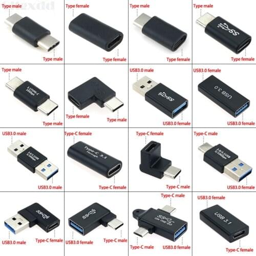 USB3.1 Type-C USB3.0 Plug Connector DC Power Jack USB-C Fast Charging Data Sync Adapter Type-C Extension Cable For Laptop Table