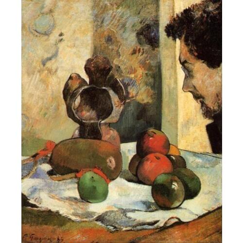 High quality Oil painting Canvas Reproductions Still Life with Profile of Laval (1886) by Paul Gauguin hand painted