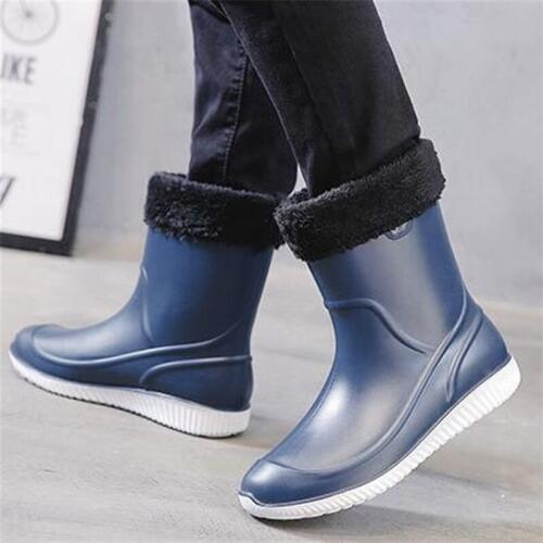 Winter Men Warm Plush Rainboots Non-Slip Waterproof GumBoots Garden Fishing Boots Waterproof Shoes For Men Zapatos De Hombre