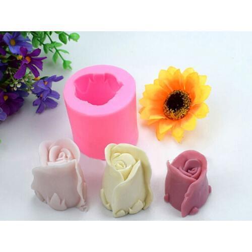 1PC 3D Rose Flower Form Cake Silicone Molds Cookie Cutter Soap Fondant Confeitaria Moulds Kitchen Pastry Cake Decorating Tools