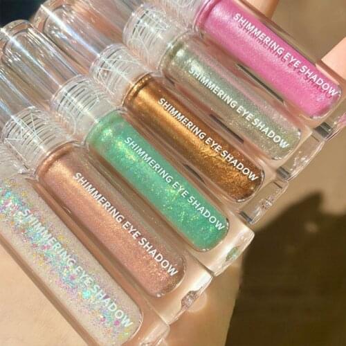 1pc Liquid Eyeshadow Mini Portable Popsicle Glistening Super Glitter Powder Brightening Lying Silkworm Beauty Eye-shadow Stick