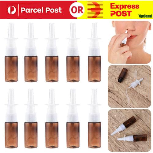 1PC 10ml 30ml 50m White Empty Plastic Nasal Spray Bottles Pump Sprayer Mist Nose Spray Refillable Bottle For Medical Packaging