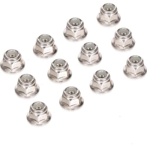 12PCS Metal 4mm M4 Wheel Lock Nuts for 1/10 RC Crawler Car Traxxas TRX4 TRX6 Axial SCX10 90046 AXI03007 Redcat