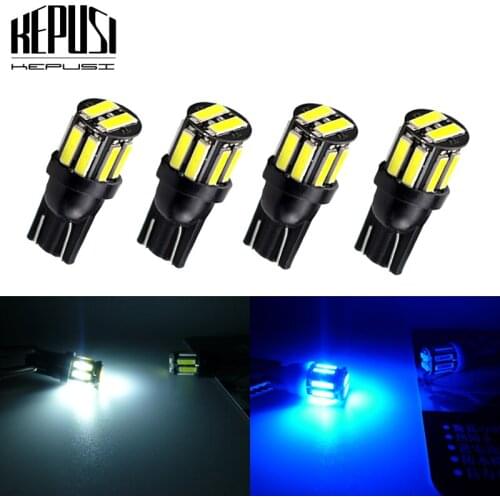 4x W5W T10 LED 10-7020 SMD Car 194 168 Wedge Replacement Reverse Instrument Panel Lamp White Blue Bulbs For Clearance Lights