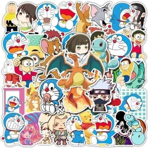 50pcs Japanese anime Pikachu stickers Trolley suitcase suitcase guitar car skateboard graffiti cartoon waterproof stickers