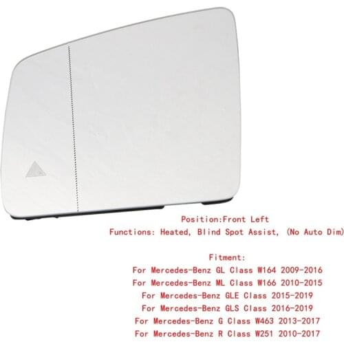 Side Mirror Rearview Mirror Glass Heated Blind Spot Assist for Mercedes-Benz G GL ML GLE Class W164 W166 2009-2019