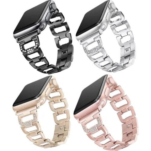 Stainless Steel Bracelet For iwatch SE band 38/40mm women Diamond Biling straps For Apple Watch Bands 42/44mm series 6/5/4/3/2/1