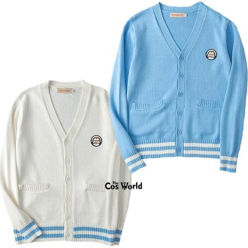 Penguin Baby Spring Autumn Long Sleeve Knit Cardigan V Neck Sweater Outwear Jacket Coat For JK School Uniform Student Clothes