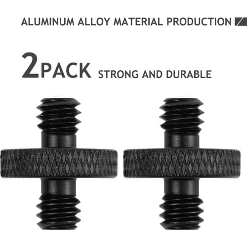 2pcs 1/4" Male to 1/4" Male Threaded Tripod Screw Adapter Double Sided Standard Mounting Thread Converter for Camera Cage Mount