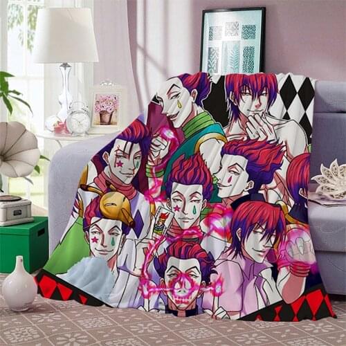 Anime Hunter X Hunter Flannel Blanket Print Dreamlike Style Blankets Teens Bedding Sofa Travel Hiking Picnic Blankets