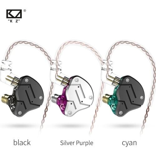 KZ ZSN 1DD+1BA Hybrid Earphones Headset HIFI Quad-Core Drive Music Earphones