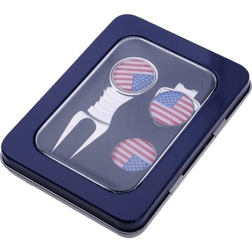 1 Set Pitch Repair Divot Tool, Hat Clip And Golfer Club Ball Marker Gift Set