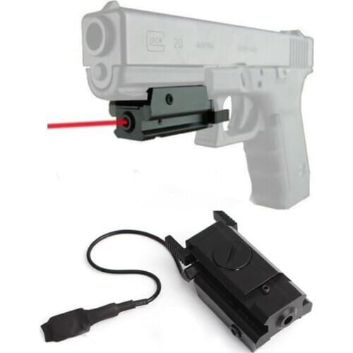 JG10 Mini Hunting CS Tactical Gun Pistol Rifle Weapon Red Dot Laser Sight Scope with Pressure Switch 20mm Picatinny Rail Mount