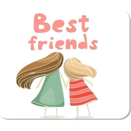 Mousepad Computer Notepad Office Hair Two Best Friends Girls Holding Hands About Friendship Home School Game Player