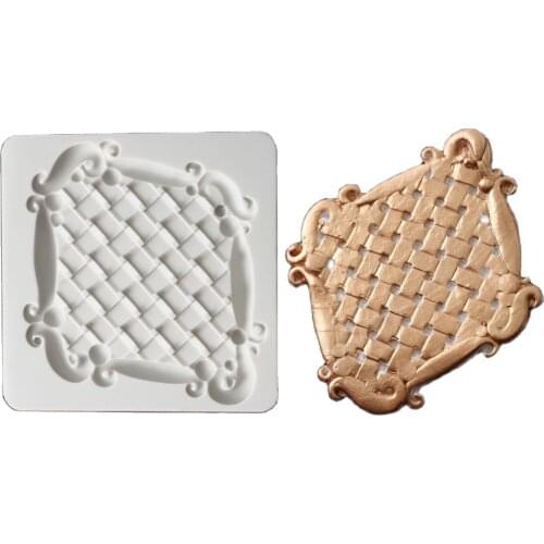 Knit Retro frames silicone mold fondant mould cake decorating tools chocolate gumpaste molds K806